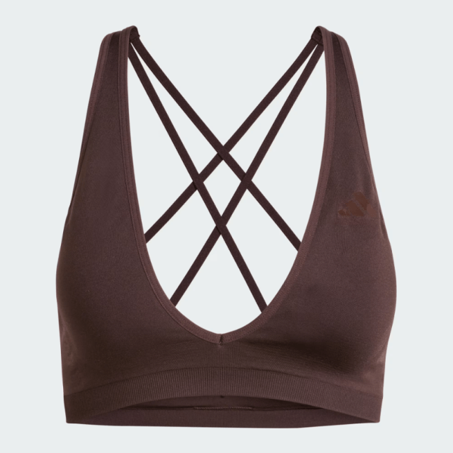 Light brown adidas sports bra