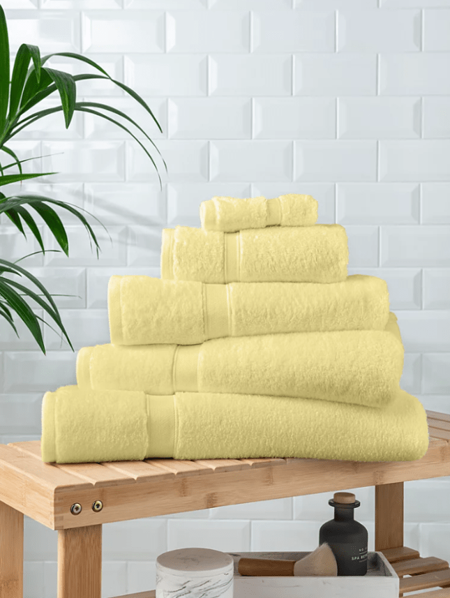 Pile of yellow towels