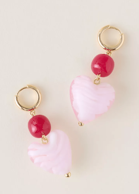 Heart beaded earrings