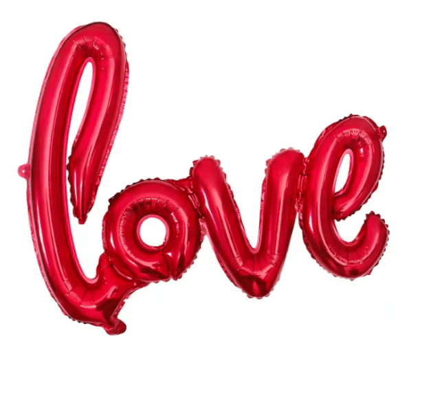 'Love' slogan foil balloon