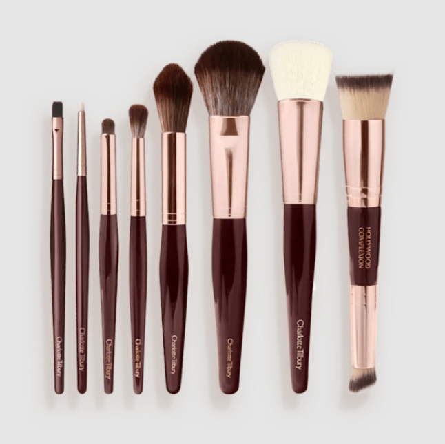 Set of makeup brushes