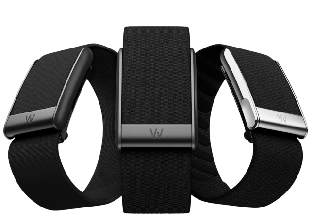 Black fitness device on a strap