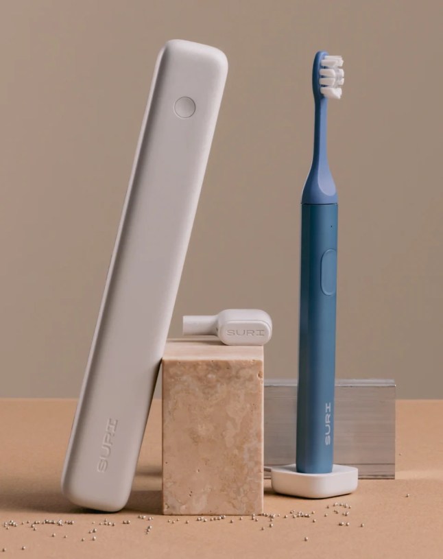 Pale blue toothbrush