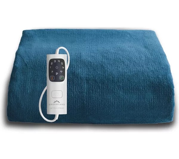 Blue blanket with white remote