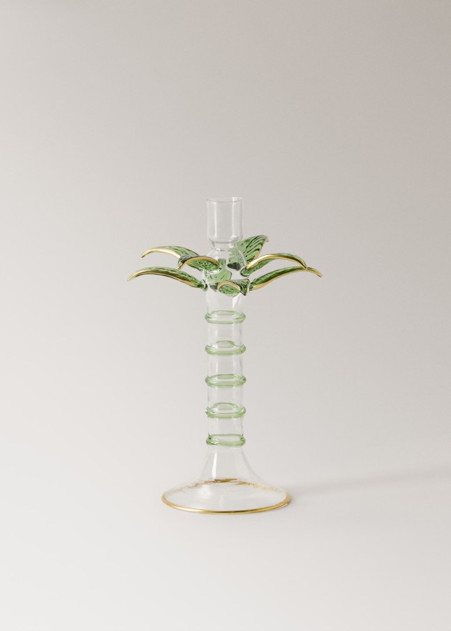 Glass candlestick holder