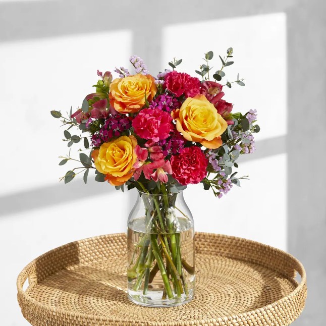 Colourful flowers in a vase