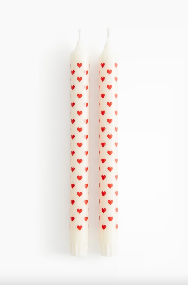 White printed candles