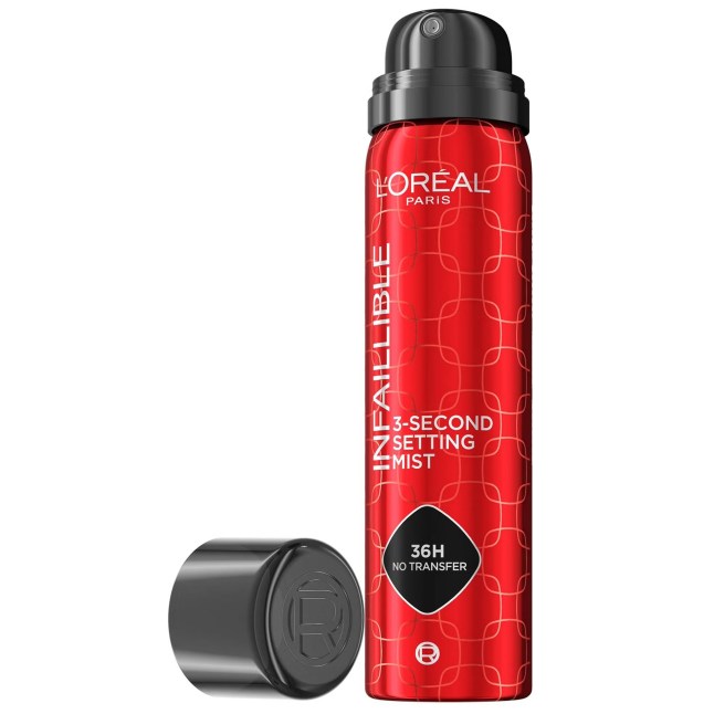 Red bottle of spray product