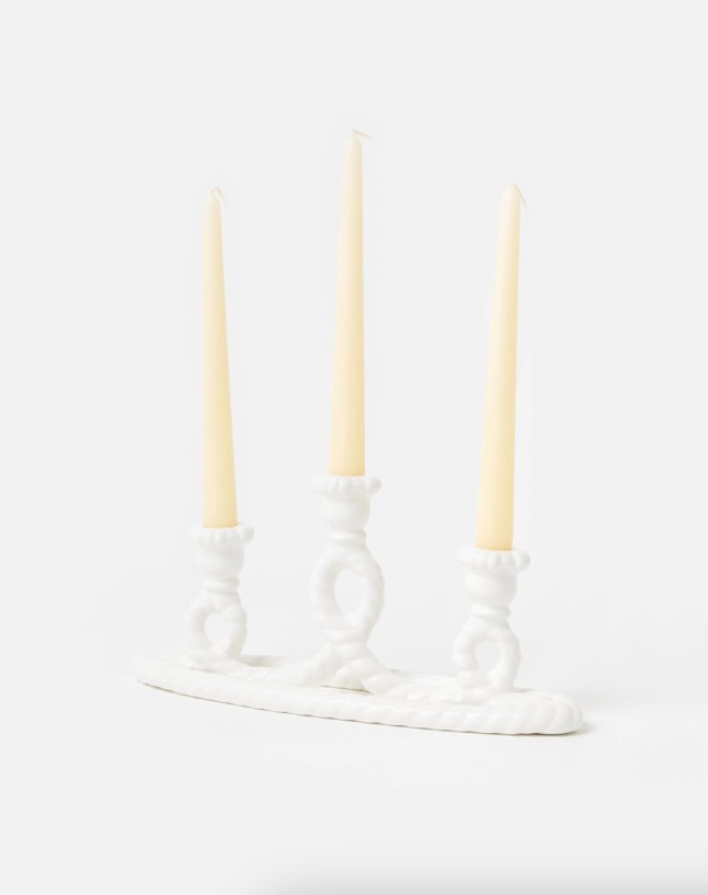 White twisted candelabra