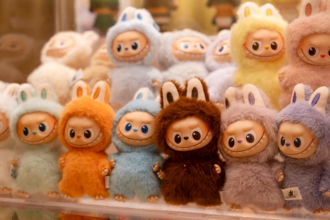 Labubu toys for sale at a collectibles shop on 1st October 2025 in London, United Kingdom. Labubu plush toy characters have become an incredibly successful global viral sensation with major retailer Pop Mart. (photo by Mike Kemp/In Pictures via Getty Images)