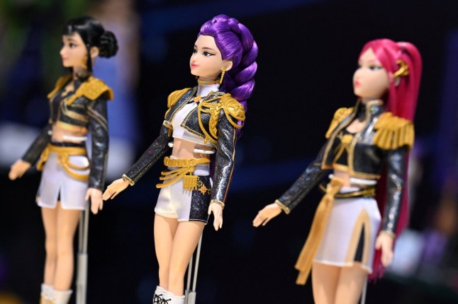 Figures from the "KPop Demon Hunters" toy series are on display at Mattel's booth at the Nuremberg Toy Fair in Nuremberg, Germany, January 26, 2026. REUTERS/ Angelika Warmuth