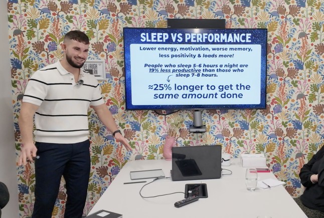PIC FROM Kennedy News/@tommygsleep(PICTURED: TOMMY GRAVES, 32, WORKING AS A SLEEP COACH) A sleep coach wants to make it 'cool' to get an early night on a weekend - after EIGHT DAYS without sleep left him in a mental hospital thinking he was in the Truman Show. Tommy Graves ended up working so hard on a fundraising live stream in March 2021 to raise money for a homeless charity that he did not go to bed for eight days straight. So sleep deprived by the sixth day, the 27-year-old said he was 'delusional' and had 'crazy' ideas, thinking he could end racism and change the world. DISCLAIMER: While Kennedy News and Media uses its best endeavours to establish the copyright and authenticity of all pictures supplied, it accepts no liability for any damage, loss or legal action caused by the use of images supplied and the publication of images is solely at your discretion. SEE KENNEDY NEWS COPY - 0161 697 4266