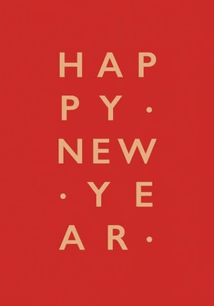 Red Happy New Year card