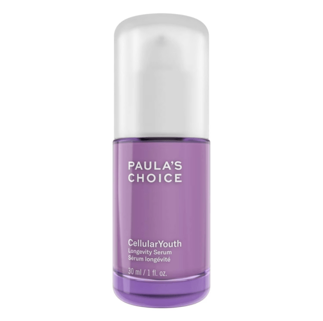 Purple bottle of product with white lid