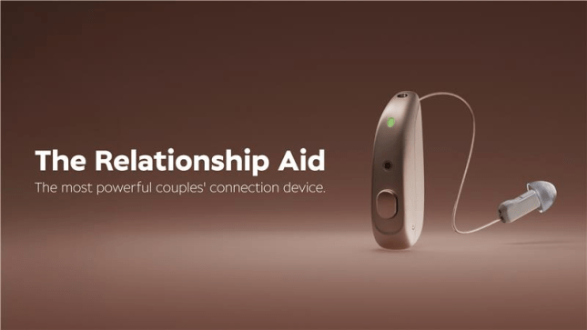The new Specsavers hearing aid advert for Valentine's Day, showing the hearing device as a relationship aid