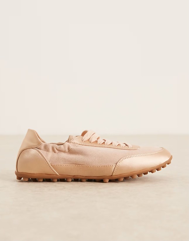 Pale rose gold lace-up shoe