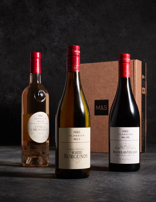 Bottles of M&S wine