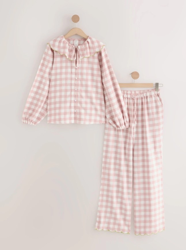 Pink gingham pj set