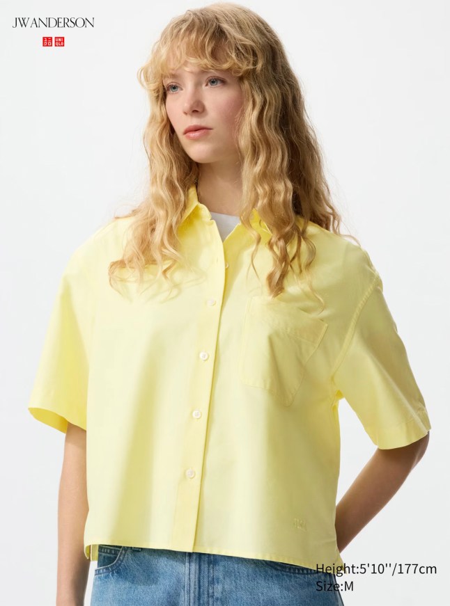 Female wears cropped yellow shirt